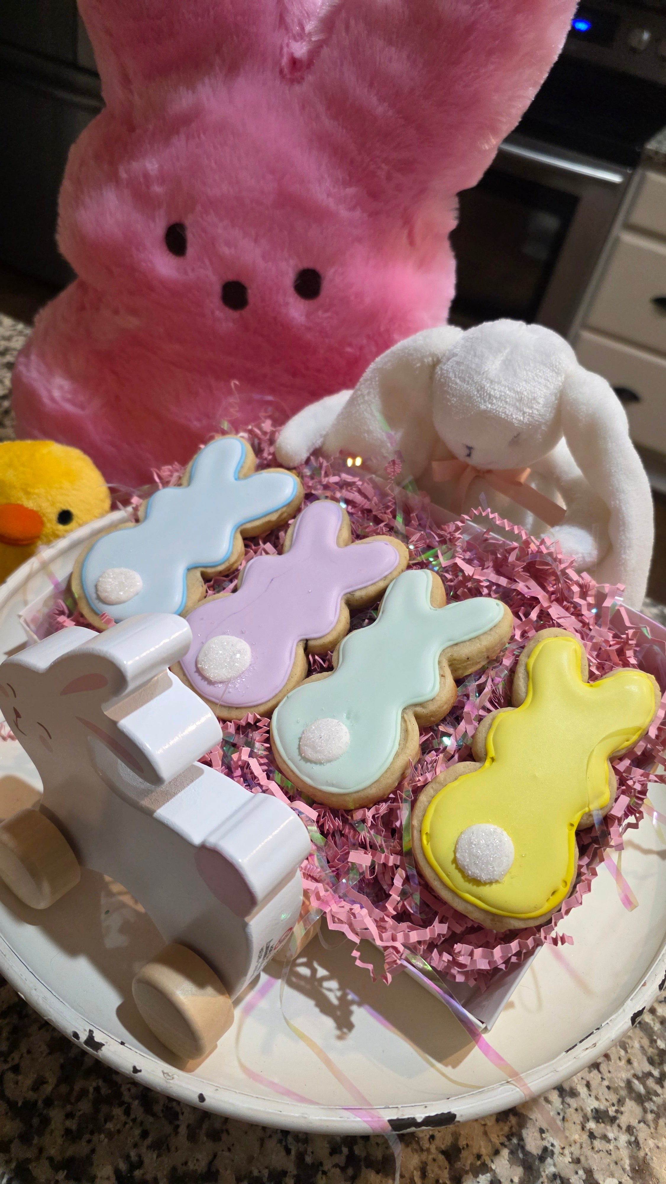 Vanilla bean sugar cookies with royal icing